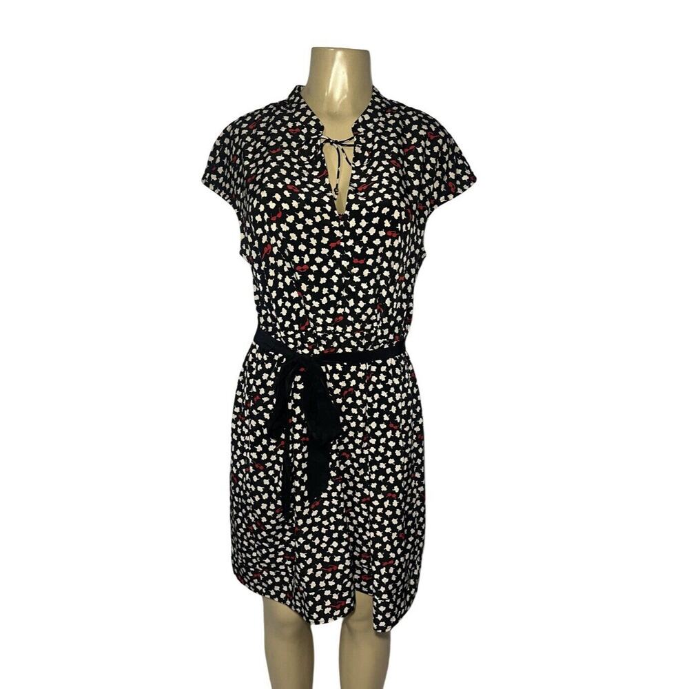 Maeve Anthropologie Dress Large Odilia Ginko Leaf Sunglasses Short Sleev…